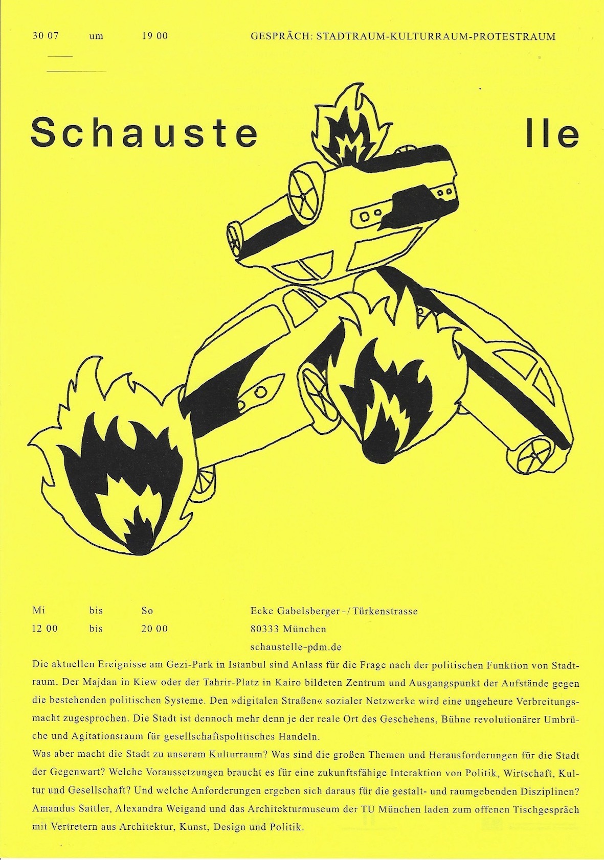 TISCHGESPRÄCH: STADTRAUM-KULTURRAUM-PROTESTRAUM.
Urbanes Handeln – Die Stadt im Dialog der Disziplinen – Panel (2013)