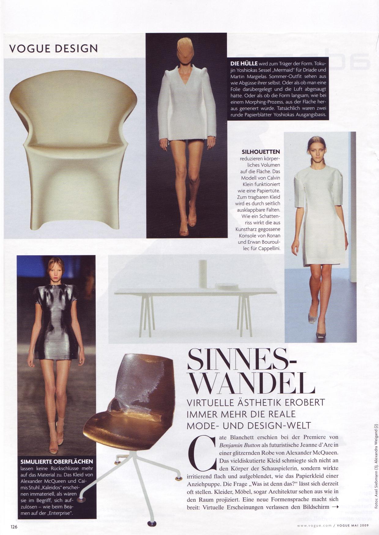 SINNES–WANDEL 
Vogue Design – Article (2009)